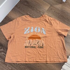 Women’s Zion National Park 3X cropped T-Shirt - burnt Orange